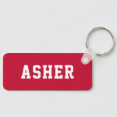 Eenvoudige rode, op maat gesneden schoolrugzak sleutelhanger (Voorkant)