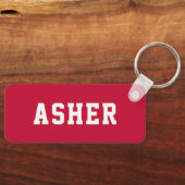 Eenvoudige rode, op maat gesneden schoolrugzak sleutelhanger (Voorkant)