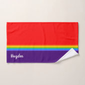 Eenvoudige rode paarse regenboog, aangepaste naam bad handdoek (Handdoek)