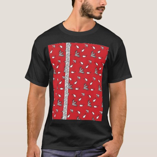 Eenvoudige rode Paisley. T-shirt (Voorkant)