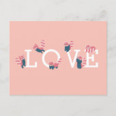 Eenvoudige Rode Panda Roze LIEFDE Briefkaart (Voorkant)