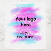 Eenvoudige rode pi-aquarel voeg uw logo aangepaste wijn etiket (Enkel label)