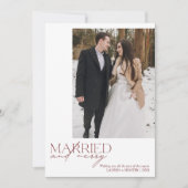 Eenvoudige Rode Plaid Getrouwd & Vrolijk Passen ge Feestdagenkaart (Voorkant)