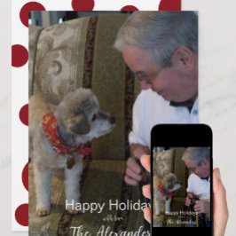 Eenvoudige Rode Polka Dot Foto Vakantie Kaart