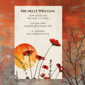 Eenvoudige Rode Poppies Boho Wildflowers Sunset Visitekaartje