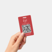 Eenvoudige Rode QR-code Personeels-ID Badge (Handheld)