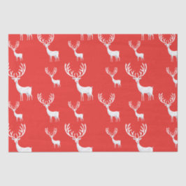 Eenvoudige Rode Reinders Kerstmis Kerstpatroon Tissuepapier