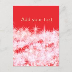 Eenvoudige rode roze glitter fonkelsterren voegen briefkaart