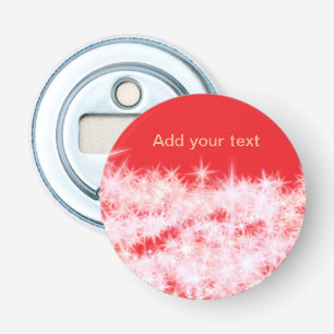 Eenvoudige rode roze glitter fonkelsterren voegen  button flesopener