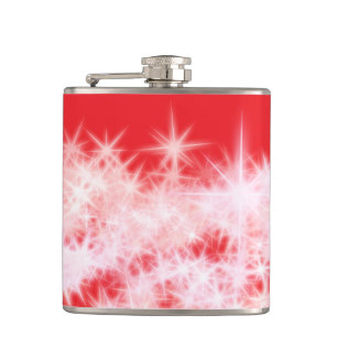 Eenvoudige rode roze glitter fonkelsterren voegen  heupfles
