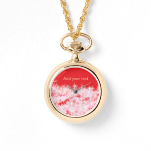 Eenvoudige rode roze glitter fonkelsterren voegen  horloge