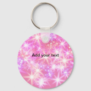 Eenvoudige rode roze glittersparkel sterren voeg u sleutelhanger