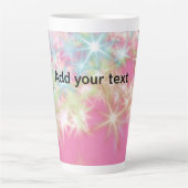 Eenvoudige rode roze glittersparren voegen jouw te latte mok (Voorkant)