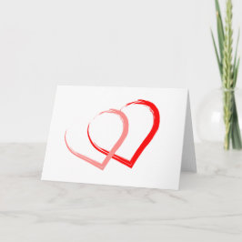 Eenvoudige Rode Roze Hart Valentijnsdag Elegant Feestdagen Kaart
