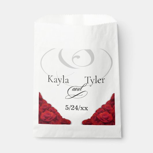 Eenvoudige rode rozen bruiloft bedankzakje (Voorkant)