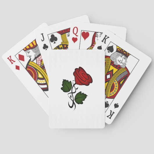 Eenvoudige rode rozen pokerkaarten (Achterkant)