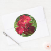 Eenvoudige rode rozen ronde sticker (Envelop)