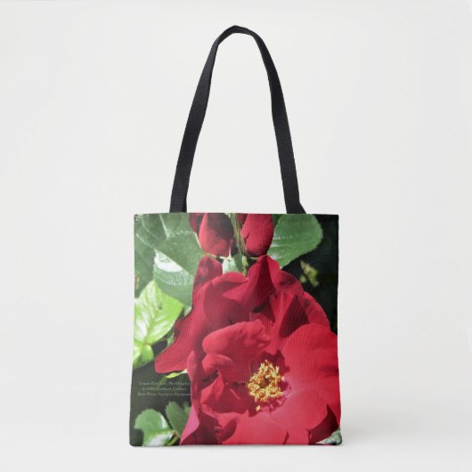 Eenvoudige rode rozen tote bag (Voorkant)