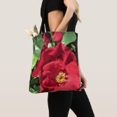 Eenvoudige rode rozen tote bag (Dichtbij)