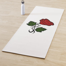 Eenvoudige rode rozen yogamat