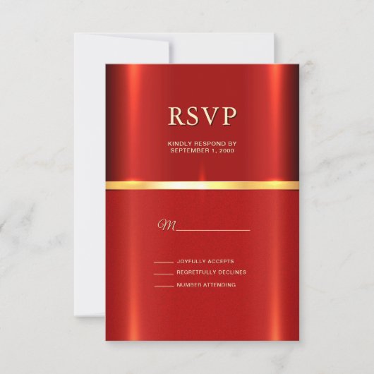 Eenvoudige rode RSVP-kaart RSVP Kaartje (Voorkant)