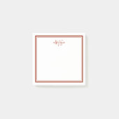 Eenvoudige Rode Scharlaken Minimalistische Monogra Post-it® Notes (Voorkant)