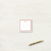 Eenvoudige Rode Scharlaken Minimalistische Monogra Post-it® Notes (Op bureau)