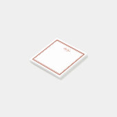 Eenvoudige Rode Scharlaken Minimalistische Monogra Post-it® Notes (Schuin)
