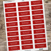 Eenvoudige rode strepen Whimsical minimalistisch S Etiket