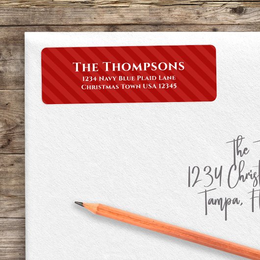 Eenvoudige rode strepen Whimsical minimalistisch S Etiket