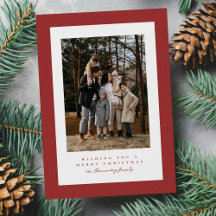 Eenvoudige rode tweed kader kerstfoto