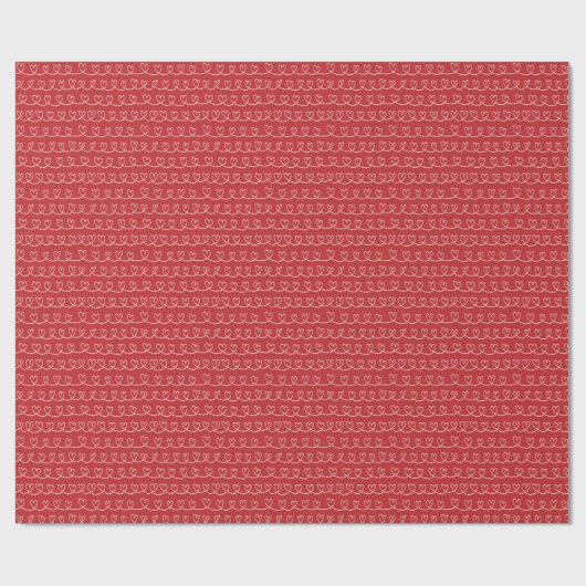 Eenvoudige rode Valentijn Heart Loop Stripe Cadeaupapier (Vlak)
