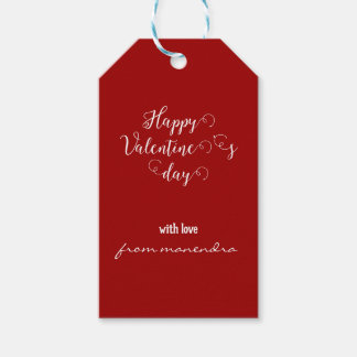 Eenvoudige rode Valentijnsdag Cadeaulabel