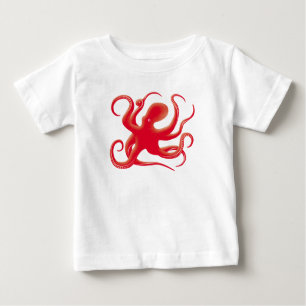Eenvoudige rode vectorkunst octopus Silhouette