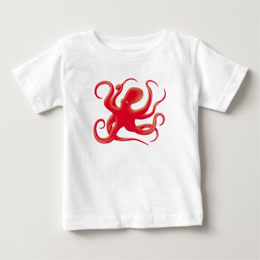 Eenvoudige rode vectorkunst octopus Silhouette (Voorkant)
