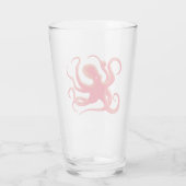 Eenvoudige rode vectorkunst octopus Silhouette Glas (Achterkant)