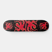 Eenvoudige rode vectorkunst octopus Silhouette Persoonlijk Skateboard (Horizontaal)
