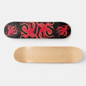 Eenvoudige rode vectorkunst octopus Silhouette Persoonlijk Skateboard (Horizontaal)