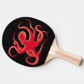 Eenvoudige rode vectorkunst octopus Silhouette Tafeltennisbatje (Zijkant)