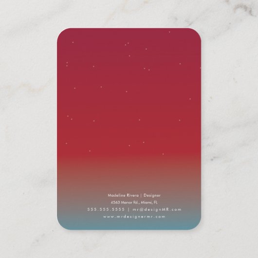 Eenvoudige Rode Verloop Handgemaakte Verpletterend Contactkaartje (Achterkant)