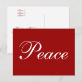 Eenvoudige Rode Vrede Vakantie Zakelijke Ansichtka Feestdagenkaart (Voorkant / Achterkant)