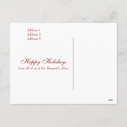 Eenvoudige Rode Vrede Vakantie Zakelijke Ansichtka Feestdagenkaart (Achterkant)