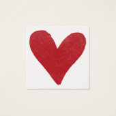 Eenvoudige, rode, Waterverf hart 05 Notitiekaarten Vierkante Visitekaartjes (Voorkant)