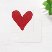 Eenvoudige, rode, Waterverf hart 05 Notitiekaarten Vierkante Visitekaartjes (Bureau)