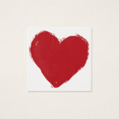 Eenvoudige, rode, Waterverf hart 11 Notitiekaarten Vierkante Visitekaartjes (Voorkant)