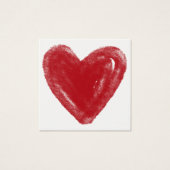 Eenvoudige, rode, Waterverf hart 12 Notitiekaarten Vierkante Visitekaartjes (Voorkant)