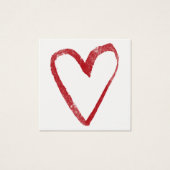 Eenvoudige, rode, Waterverf hart omtrek 8 notitiek Vierkante Visitekaartjes (Voorkant)