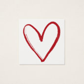 Eenvoudige, rode, Waterverf hartcontour 6 notitiek Vierkante Visitekaartjes (Voorkant)