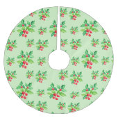 Eenvoudige rode Waterverf Holly Berries Xmas Patte Kerstboom Rok (Voorkant)