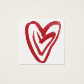 Eenvoudige Rode Waterverf Nesting Hearts 10 Notiti Vierkante Visitekaartjes (Voorkant)
